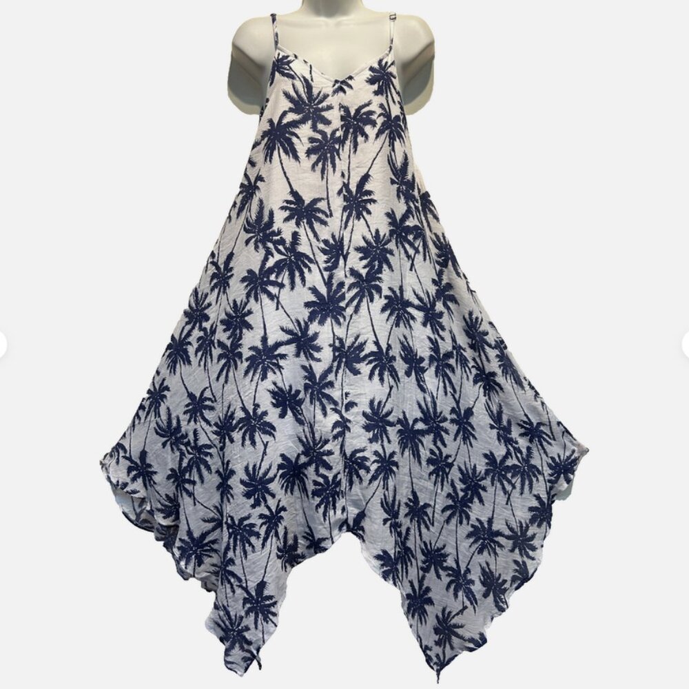 Nwot INDIA BOUTIQUE tropical asymmetrical lined gauzy DRESS COVERUP O/S fits SM